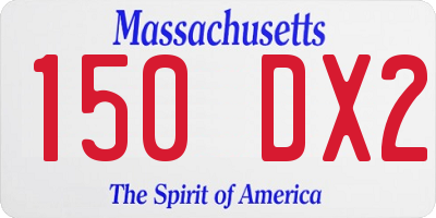 MA license plate 150DX2