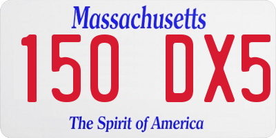 MA license plate 150DX5