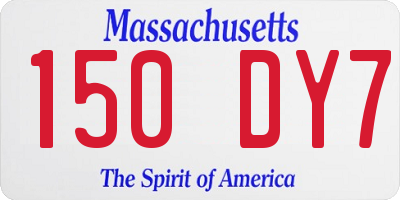 MA license plate 150DY7