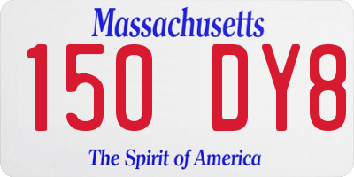 MA license plate 150DY8