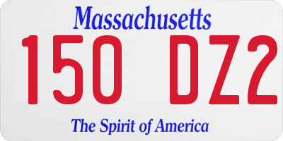 MA license plate 150DZ2