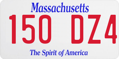 MA license plate 150DZ4