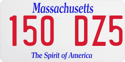 MA license plate 150DZ5