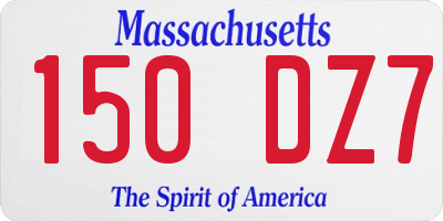 MA license plate 150DZ7