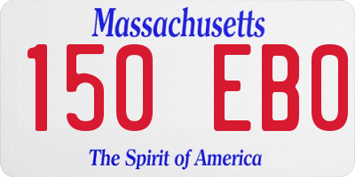 MA license plate 150EB0