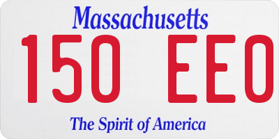 MA license plate 150EE0