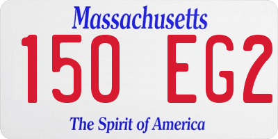MA license plate 150EG2