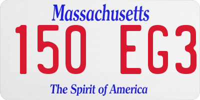 MA license plate 150EG3
