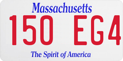 MA license plate 150EG4