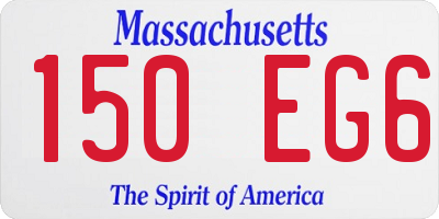 MA license plate 150EG6