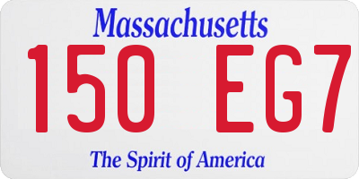 MA license plate 150EG7