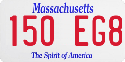 MA license plate 150EG8