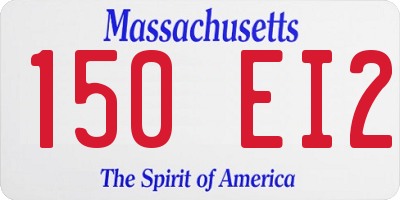 MA license plate 150EI2