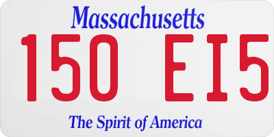 MA license plate 150EI5