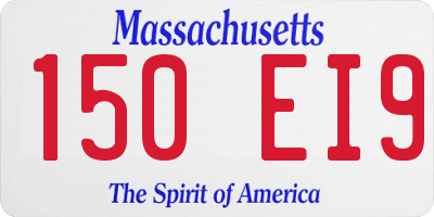 MA license plate 150EI9