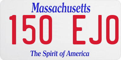 MA license plate 150EJ0