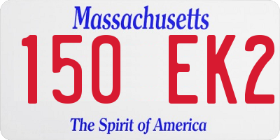 MA license plate 150EK2