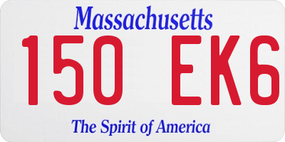 MA license plate 150EK6