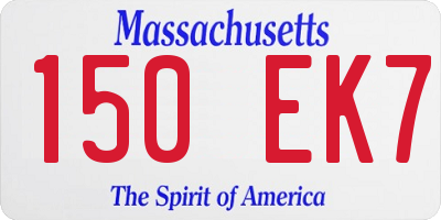 MA license plate 150EK7