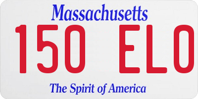 MA license plate 150EL0