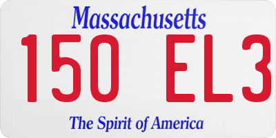 MA license plate 150EL3