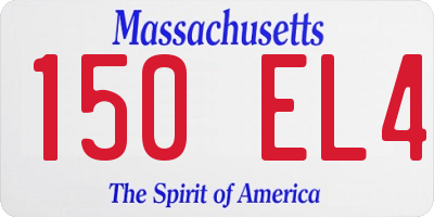 MA license plate 150EL4
