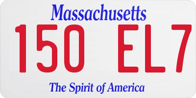 MA license plate 150EL7
