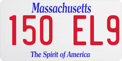 MA license plate 150EL9