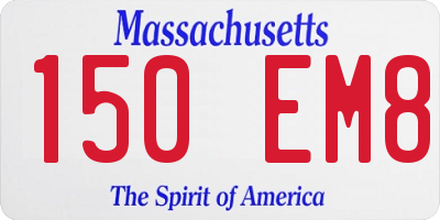 MA license plate 150EM8