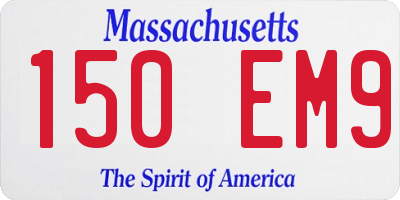 MA license plate 150EM9