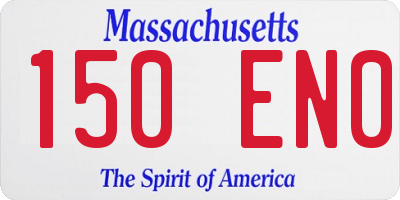 MA license plate 150EN0