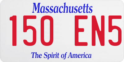 MA license plate 150EN5