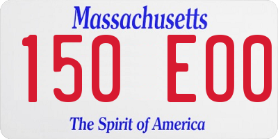 MA license plate 150EO0