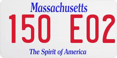 MA license plate 150EO2