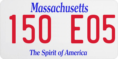 MA license plate 150EO5