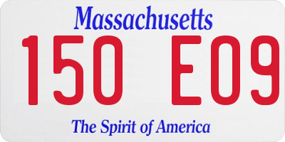 MA license plate 150EO9