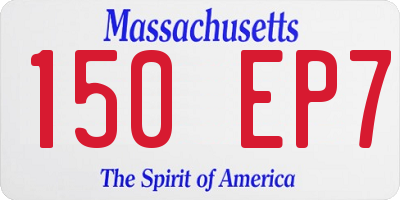 MA license plate 150EP7
