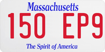 MA license plate 150EP9