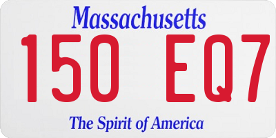 MA license plate 150EQ7