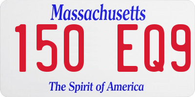 MA license plate 150EQ9