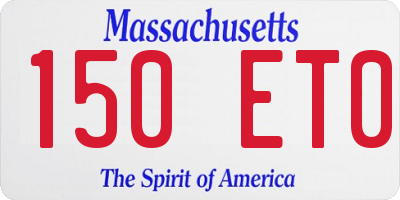 MA license plate 150ET0