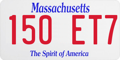 MA license plate 150ET7