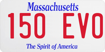 MA license plate 150EV0