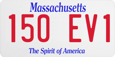 MA license plate 150EV1