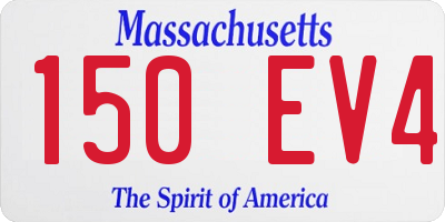MA license plate 150EV4