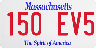 MA license plate 150EV5