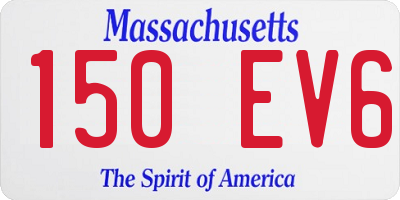 MA license plate 150EV6
