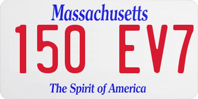 MA license plate 150EV7