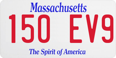 MA license plate 150EV9