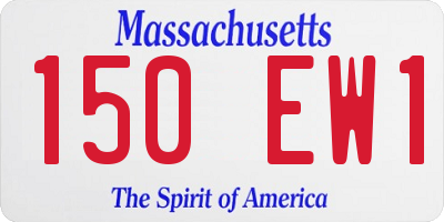 MA license plate 150EW1